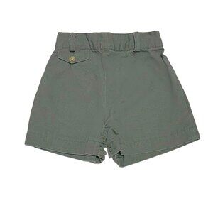 Vintage Baby's High Waisted Linen Look Shorts Khaki Green